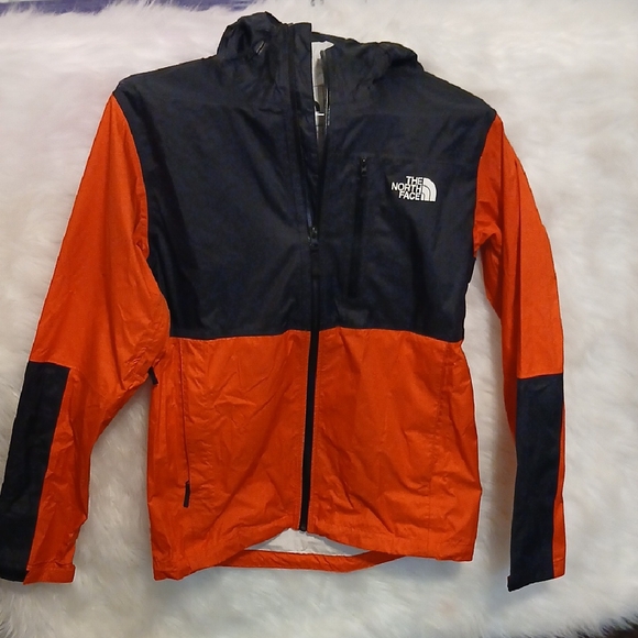 The North Face Black and Orange Raincoat - Picture 1 of 5